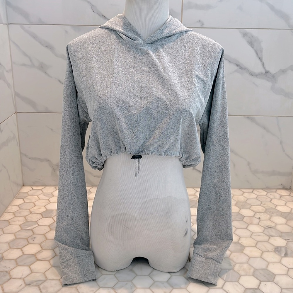 FIVE Dancewear No Sweat Gray Airbrushed Cropped Hoody Size S